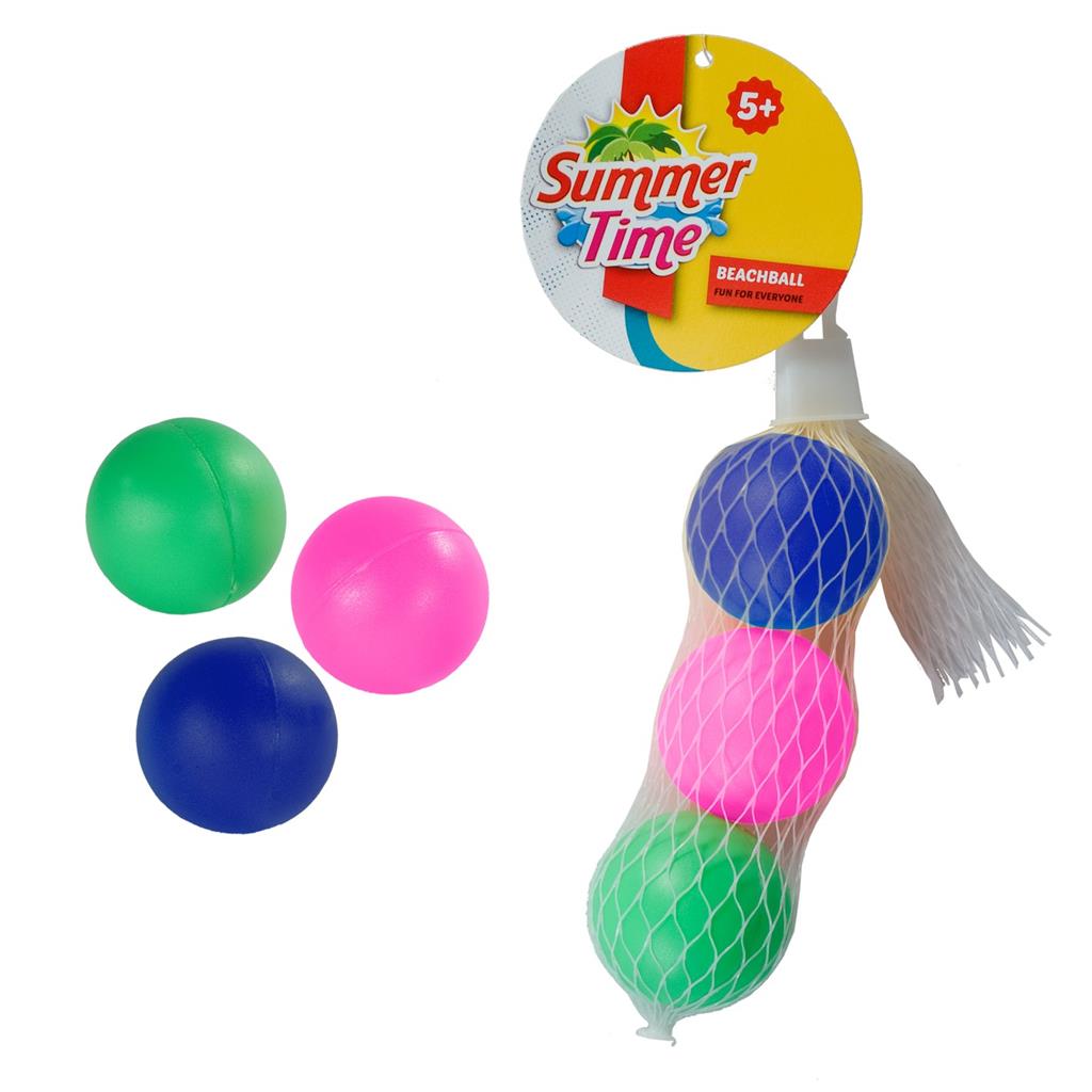 Beachbal ballen 3 stuks in net