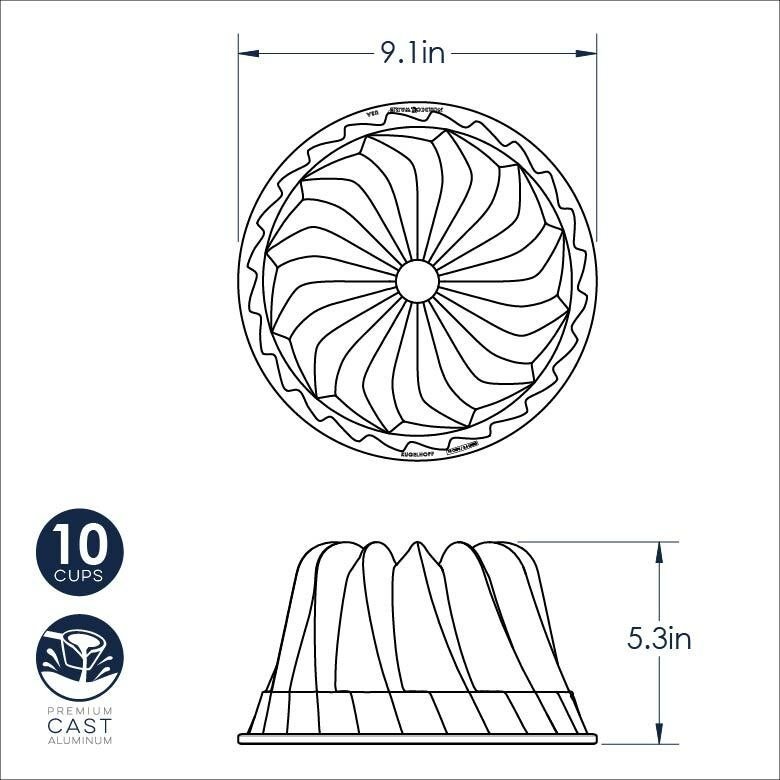 Tulband Bakvorm "Kugelhopf Bundt Pan'" - Nordic Ware | Sparkling Silver Holiday