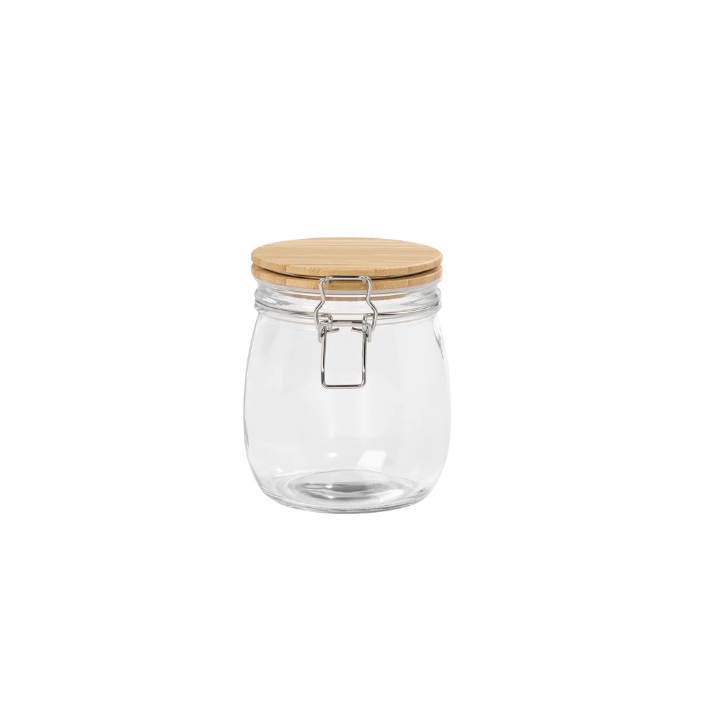 Voorraadpot, Glas, Bamboe, 0.7 L - Tala