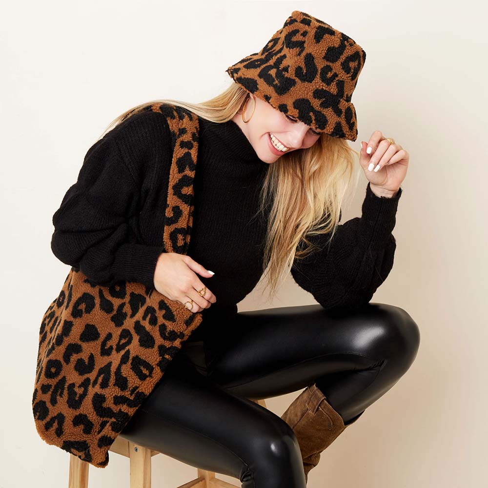 Bucket hat teddy luipaard