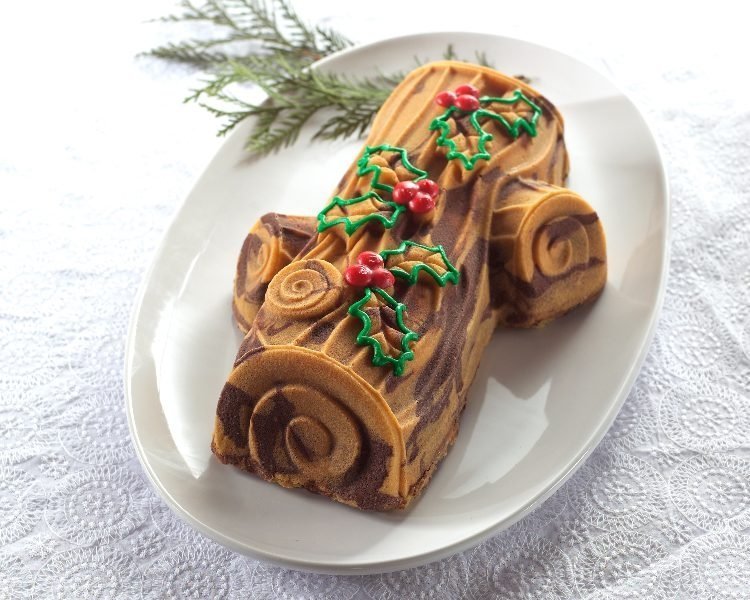 Bakvorm "Yule Log Bundt Pan" - Nordic Ware | Sparkling Silver Holiday