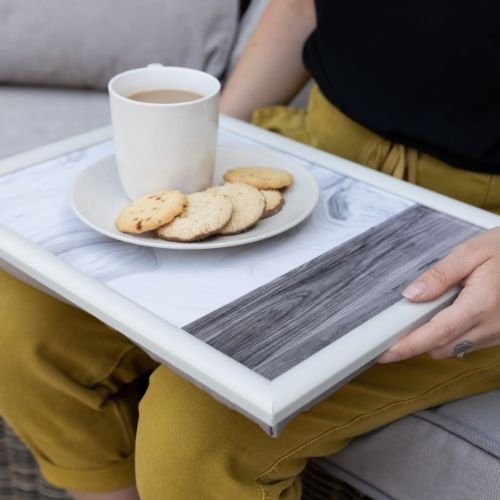 Laptray, Schoot Dienblad, Marmer Effect, 44 x 34 cm - Creative Tops