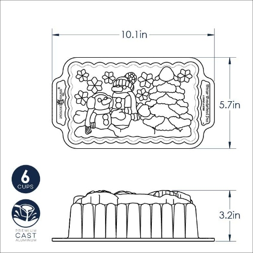 Bakvorm "Winter Wonderland Loaf Pan" - Nordic Ware | Sparkling Silver Holiday