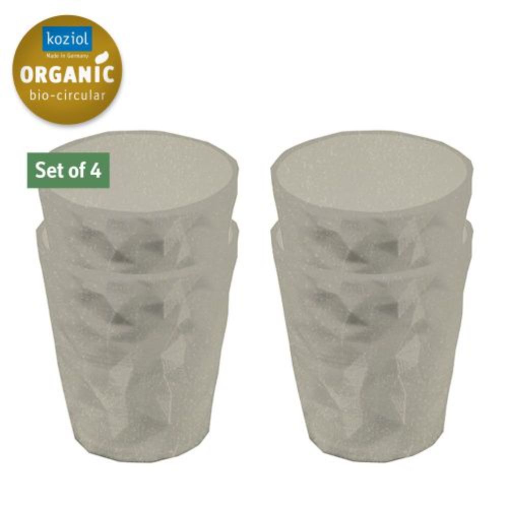 Drinkbeker, 0.25 L, Set van 4, Organic, Zand Beige - Koziol | Club S 2.0