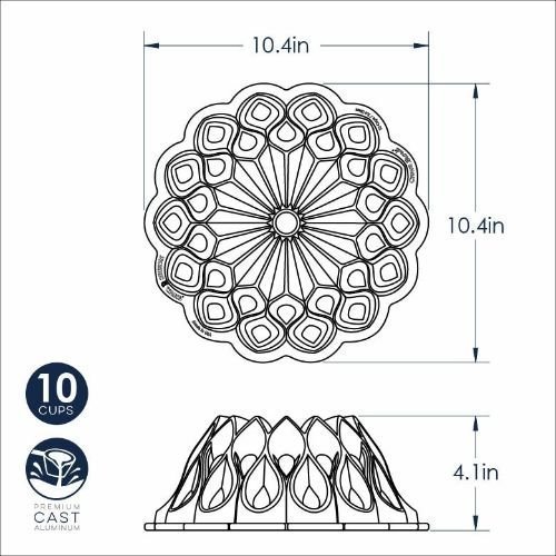 Tulband Bakvorm "Crown Bundt Pan" - Nordic Ware | Premier Gold 