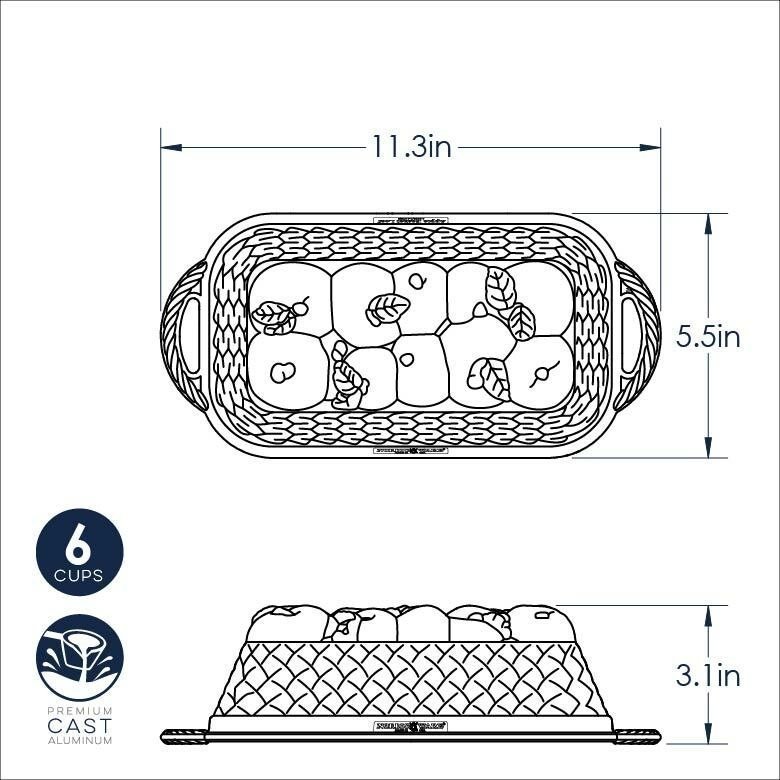 Bakvorm "Apple Basket Loaf Pan" - Nordic Ware |Fall Harvest Bronze