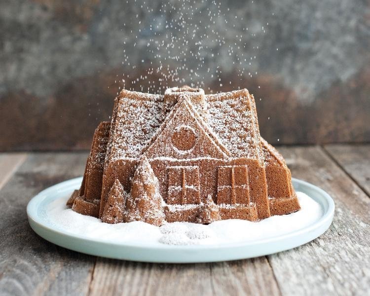 Bakvorm "Gingerbread House pan" - Nordic Ware | Sparkling Silver Holiday