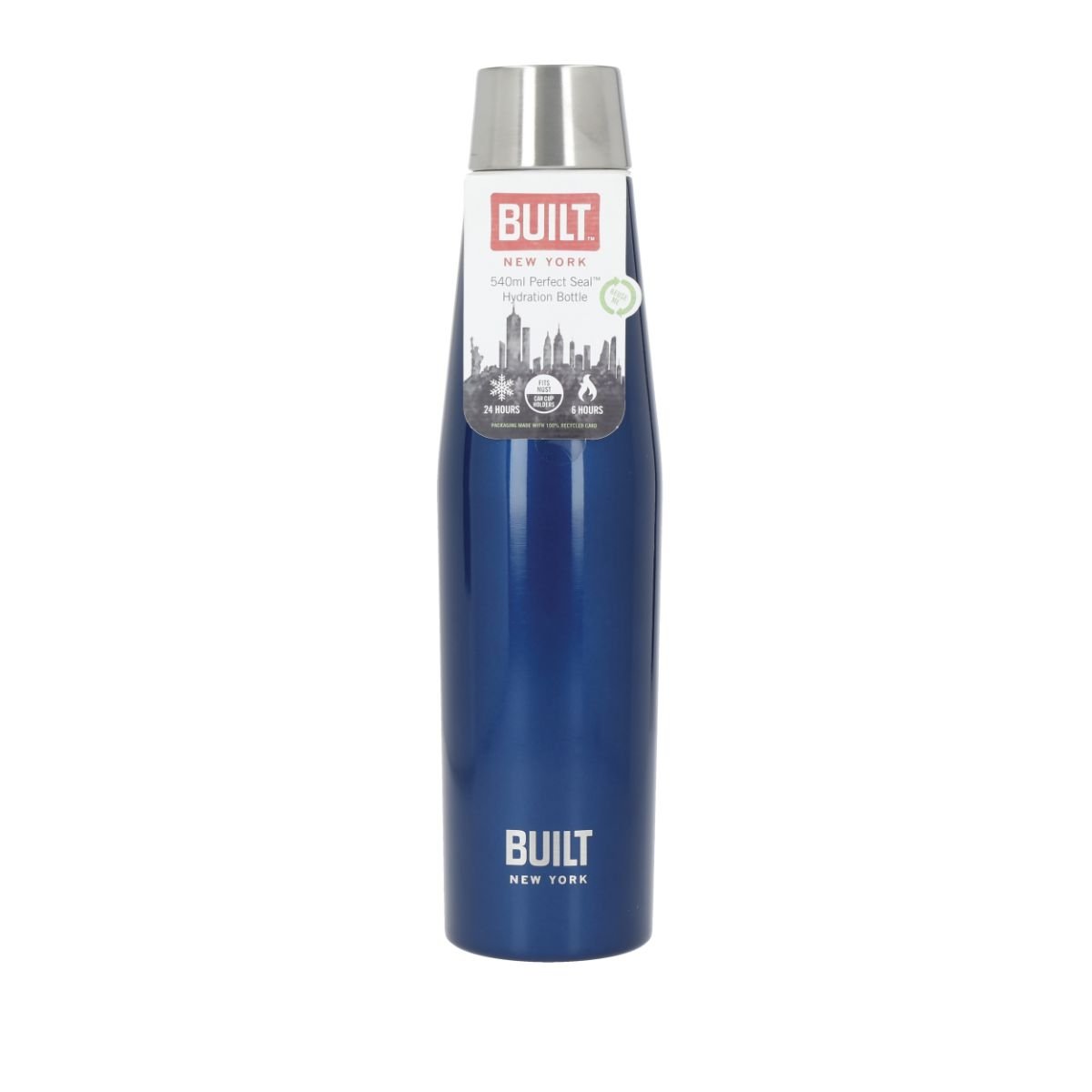 Dubbelwandige Thermosfles, 0.54 Liter, Blauw - BUILT New York | Perfect Seal 