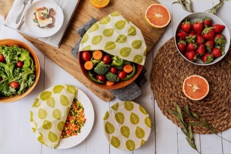Vegan Was Wrap - Leaves - Set van 3 Stuks - Bee's Wax 