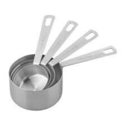 Maatcupset, 4 Stuks, Roestvrij Staal, Zilver - Tala
