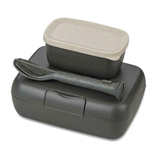 Lunchbox- en Bestekset, Organic, As Grijs - Koziol | Candy Ready