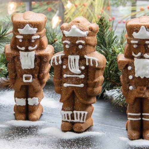 Bakvorm "Nutcracker Sweets Cakelet Pan" - Nordic Ware | Sparkling Silver Holiday