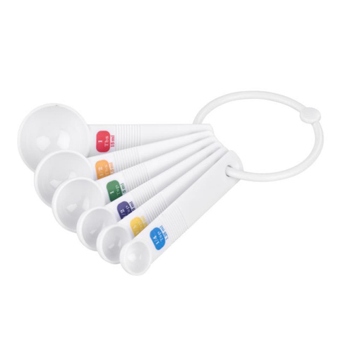 Maatlepels, Set van 6 Stuks, Kunststof, WitÂ - Tala
