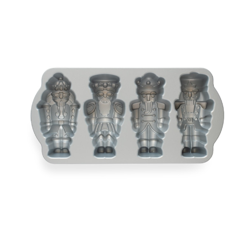 Bakvorm "Nutcracker Sweets Cakelet Pan" - Nordic Ware | Sparkling Silver Holiday