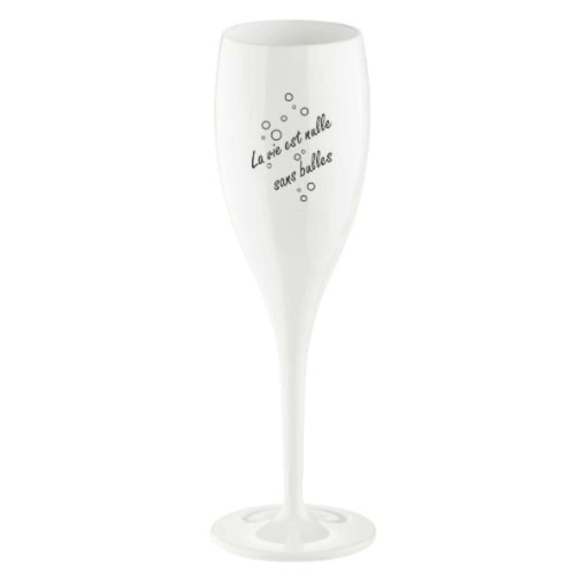 Champagneglas, 0.1 L, Organic, 'La Vie Est Nulle Sans Bulle' - Koziol | Cheers No. 1