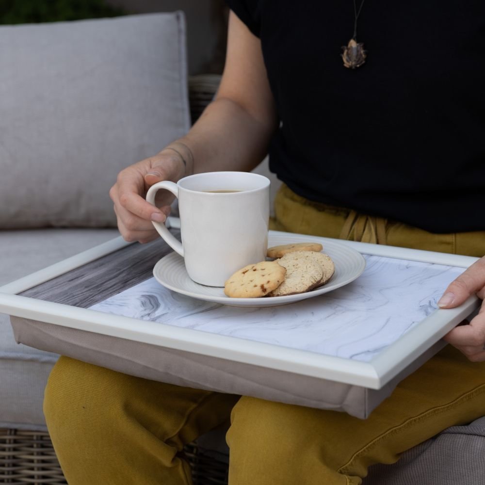 Laptray, Schoot Dienblad, Marmer Effect, 44 x 34 cm - Creative Tops