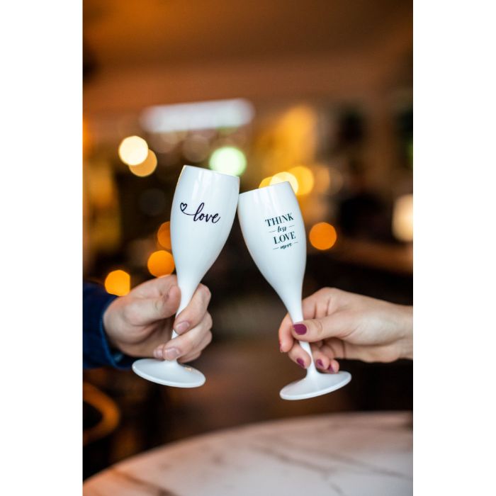 Champagneglas 'Think Less Love More' - Koziol | Cheers No. 1