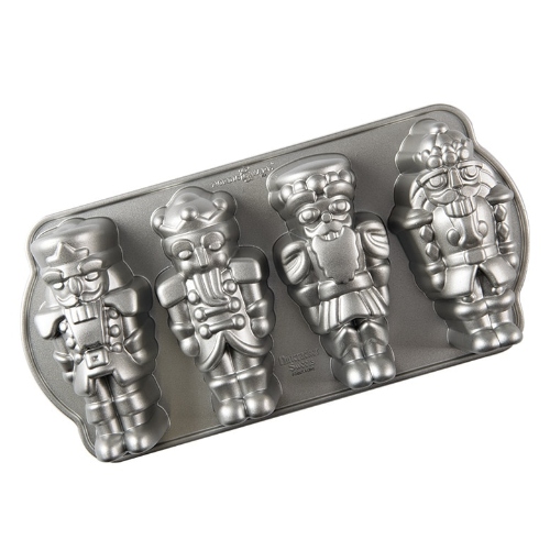 Bakvorm "Nutcracker Sweets Cakelet Pan" - Nordic Ware | Sparkling Silver Holiday