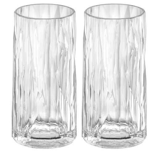 Longdrinkglas, 0.3 L, Set van 2, Organic, Transparant - Koziol | Club No. 8