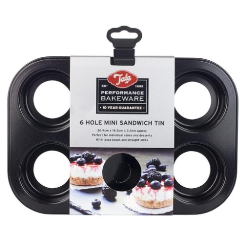 Mini Sandwich Bakvorm, Losse Bodem, Voor 6 Stuks - Tala | Performance