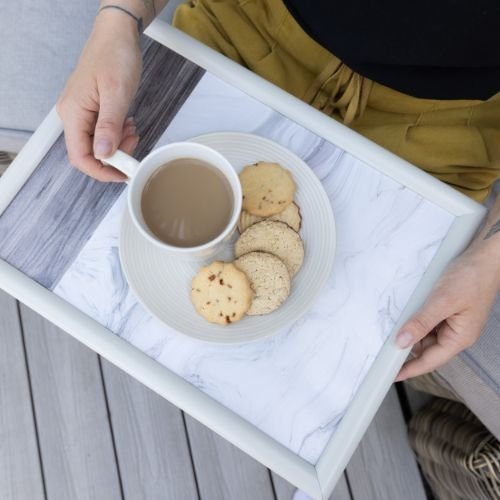 Laptray, Schoot Dienblad, Marmer Effect, 44 x 34 cm - Creative Tops