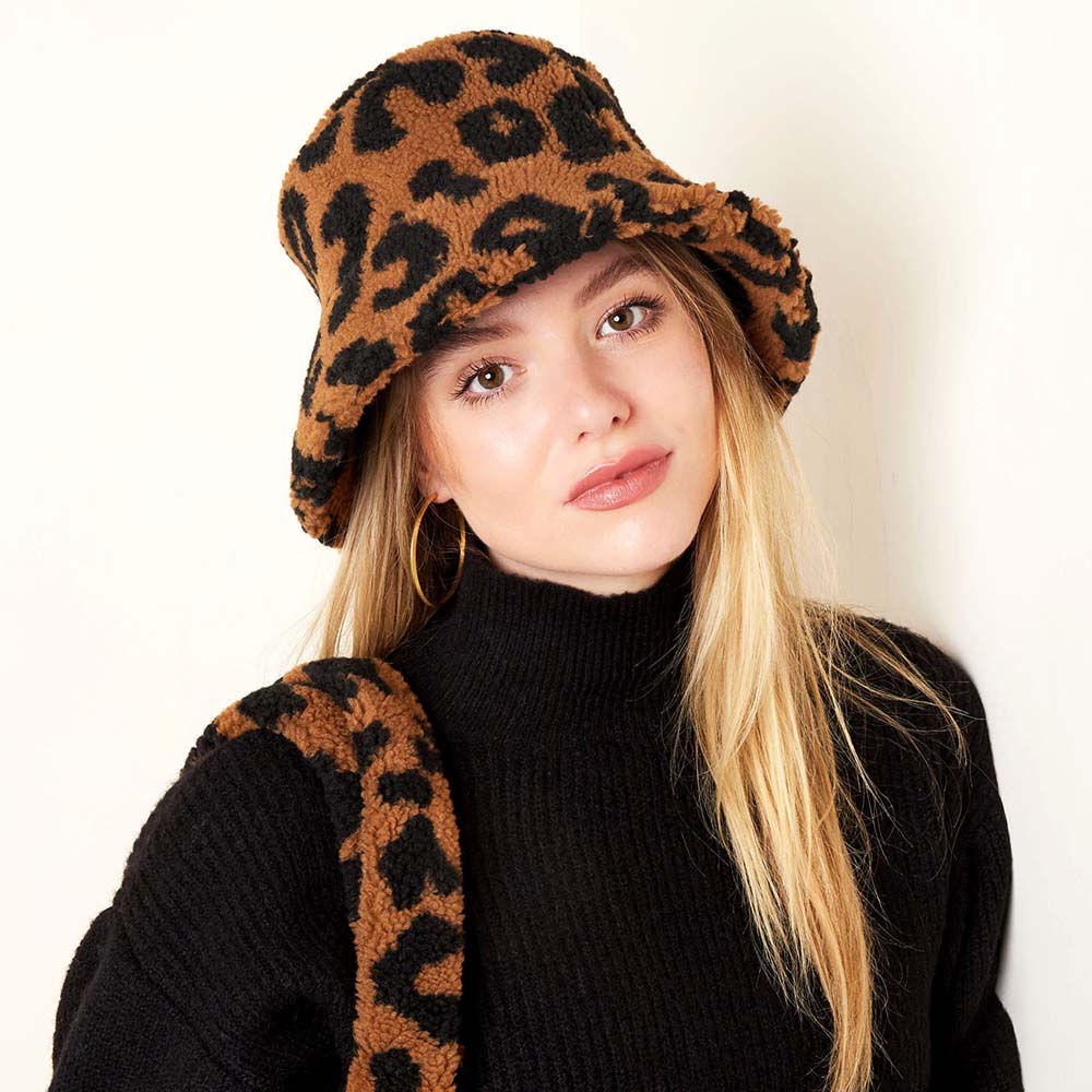 Bucket hat teddy luipaard